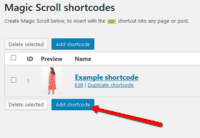 Click Add shortcode to create your image carousel